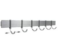 Designfactory Hamburg Utensil Holder | Self-Adhesive Hanging Rail | Kitchen Rack Without Drilling | Hooks for Kitchen Utensils | Modern Design | Silver Grey