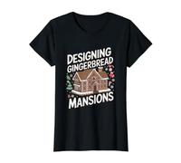 Designing Gingerbread Mansion - Architect Christmas Value Graphic T-Shirt, Women, Black, S