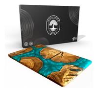 DESIGNIUM Handmade Olive Wood Cheese Board with Resin, Charcuterie Boards & Serving Tray, Wooden Epoxy Serving Board, Chopping and Cutting Board for Meat Vegetable & Fruit, Premium Gift for Kitchen