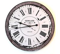 Designo - 60cm Large Rustic Shabby Wall Clock Grey Beige Vintage Retro Business Office Home Bar Hotel Gift Idea