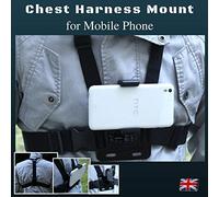 Designo Chest Body Harness Mount for Mobile Phone Holder Strap to use as Action Cameras Fits Universal iPhone Samsung Nokia SONY Huawei etc