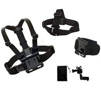 Designo Set of 3 main accessories - Chest Head Wrist Strap for Kitvision Escape 4KW HD5W HD5 Action Camera Generic Compatible with Kitvision Escape action camera