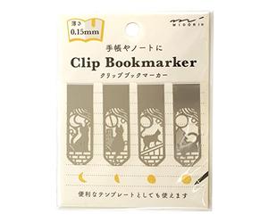DESIGNPHIL 43404006 Bookmark Clip Book Marker Cat and Moon Pattern A