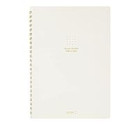 DESIGNPHIL Midori 15331006 Notebook, Ring Notebook, Color, Dot Square, White, A5