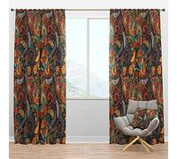 DesignQ Blackout Curtains 'Paisley Floral Pattern' - Thermal Insulated - Single Panel - 52x63 - Bedroom, Living Room