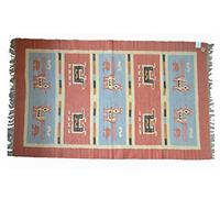 Designs Emporium Large Kilim Rug Bird 8ft x 5ft (2.4m x 1.5m) Hand Woven Traditional Persian Style Wool Cotton Jute