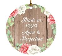 Designsify Christmas Tree Decoration, 95th Birthday Made In 1929 Aged To Perfection, Circle Ornament B, Gifts for Anniversary Valentines Mom Mothers Fathers Day Party, to Men Women Him Her