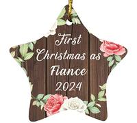 Designsify Christmas Tree Decoration, First Christmas As Fiance 2024, Star Ornament A, Gifts for Birthday Anniversary Valentines Mom Mothers Fathers Day Party, to Men Women Him Her Friend Mom