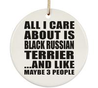 Designsify Christmas Tree Hanging Decoration Xmas Circle Ornament | All I Care About Is Black Russian Terrier - Gifts for Birthday Anniversary Valentines Mom Mothers Fathers Day Party to Men