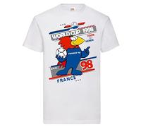 DesignTshirtsDirect France 98 World Cup T Shirt (UK, Alpha, XL, Regular, Regular, White)