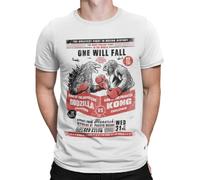 DesignTshirtsDirect Godzilla T Shirt tee top t-Shirt Film Movie Horror sci fi Funny Cartoon Birthday Gift Joke Graphic Music Concert Vintage 1 (UK, Alpha, S, Regular, Regular, White)