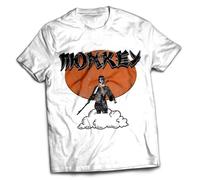 DesignTshirtsDirect Monkey Magic Cartoon t Shirt (UK, Alpha, XXL, Regular, Regular, White)