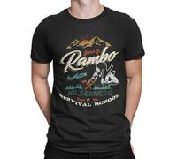 DesignTshirtsDirect Rambo T Shirt (UK, Alpha, L, Regular, Regular, Black)