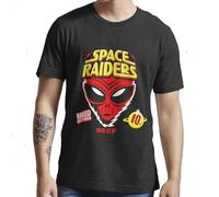 DesignTshirtsDirect Space Raiders t Shirt (UK, Alpha, XXL, Regular, Regular, Black)