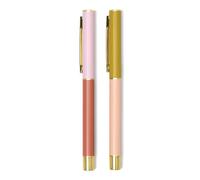 DesignWorks Boxed Color Block Pens for School, Office, Gifts, Writing, and More - Set of 2 - Rosewood and Blush