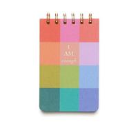 DesignWorks Ink 3.5'' x 5.75'' Wire-Bound Spiral Pocket Notepad Memo Book with 80 Lined Sheets, Rainbow Check
