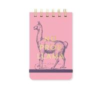 DesignWorks Ink 8,9 x 14,6 cm Vintage Sass Wire Bound Small Spiral Pocket Notepad Memo Book - Aesthetic Desk Accessories & Funny Office Supplies for School, Office, & Small Business - No Prob Llama
