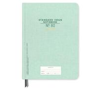 DesignWorks Ink Green Standard Issue Notebook No. 80 19 x 26 cm Jumbo Journal Notebook with Cloth Cover, Gold Accents, Lined Pages, Ribbon Marker for Work, Writing, Journaling
