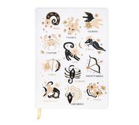 DesignWorks Ink Jumbo Book cloth Cover Journal Notebook with 200 Lined Pages, Ribbon Bookmark, and Storage Pocket for Work, School, and Home - Zodiac Design