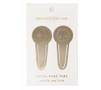 DesignWorks Ink Set of 2 Brass Page Tabs Gifts for Readers, Celestial