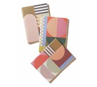 DesignWorks Ink Set Of 3 Coordinated Saddle Stitched Flex Notebooks, 15 X 20 cm, Mod Geo