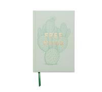 DesignWorks Ink Soft Touch Hardcover Funny Journal Notebook with 240 Lined Pages for Work, Writing, Journaling - Vintage Sass Free Hugs Green Cactus Plant, Mint, 14,6 X 21,6 cm