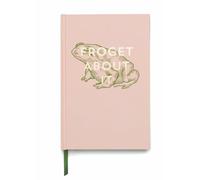 DesignWorks Ink Soft Touch Hardcover Funny Journal Notebook with 240 Lined Pages for Work, Writing, Journaling - Vintage Sass Froget About It Green Frog on Blush, 14,6 x 21,6