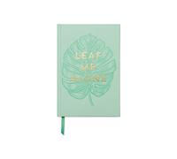 DesignWorks Ink Soft Touch Hardcover Funny Journal Notebook with Lined Pages and Ribbon Marker for Work, Writing, Journaling - Vintage Sass Leaf Me Alone Green Monstera Plant Journal (JB86-2028) 5.75"