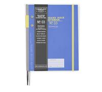 DesignWorks Ink Standard Issue Cobalt and Citron Planner Notebook No. 3 Journal with 192 Lined Pages, Elastic Closure, Pen Holder, and 3 Ribbon Markers for Work, Writing, Journaling