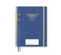 Designworks Ink Standard Issue Cobalt and Citron Planner Notebook No. 3 Journal with Lined Pages, Elastic Closure, Pen Holder, and 3 Ribbon Marker for Work, Writing, Journaling