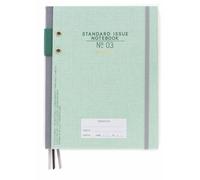 DesignWorks Ink Standard Issue Green Planner Notebook No. 3 Journal with 192 Lined Pages, Elastic Closure, Pen Holder, and 3 Ribbon Markers for Work, Writing, Journaling - 17 x 21,6 cm