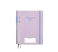 DesignWorks Ink Standard Issue Notebook No. 3 - 6.75" x 8.5" Undated Daily Planner & Writing Journal, 192 Lined Pages, Pen Holder, Small Notebook for Work & Journaling - Lavender & Periwinkle