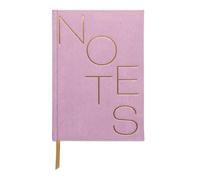 DesignWorks Ink Suede Cloth Hardcover Journal Notebook with 160 Lined Pages, Ribbon Bookmark, and Storage Pocket for Work, Writing, Journaling - Lilac Purple Journal with Gold Letter Notes Design