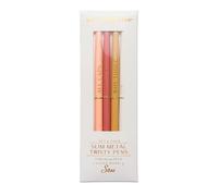 DesignWorks Ink Twisty Slim Metal Pen Set, Set of 4, Cream Sass