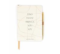 DesignWorks Ink Vegan Leather Gratitude Journal with 196 Guided Pages for Daily Thoughts, Goals, & Gratitude with Ribbon Marker - Undated Daily Mindfulness Journal - Find What Brings You Joy