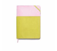 DesignWorks Ink Vegan Leather Pocket Journal with 192 Lined Pages for Journaling, Work, and Writing, 15 x 21 cm, Lilac and Matcha