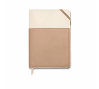 DesignWorks Ink Vegan Leather Pocket Journal with 192 Lined Pages for Journaling, Work, and Writing, 15 x 21 cm, Ivory and Oatmilk