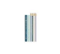 DesignWorks Ink Workplace Shenanigans Engraved Pencil Set Includes 6 Wooden Graphite Pencils with 2 Carpenter Pencils & 4 No. 2 Pencils with Erasers in a Boxed Set