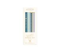 DesignWorks Set of 6 Multicolor No. 2 Graphite Wood Pencils with Gold Foil Stamped Text and White Erasers for Home, Office and School