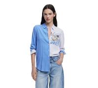 Desigual A Perfect Ride Blue Striped Shirt 25SWCW36
