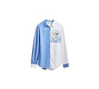 Desigual A Perfect Ride Blue Striped Shirt 25SWCW36