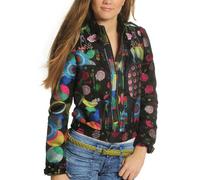 Desigual Acuarela Zipped Womens Jacket Black Size 16