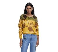 Desigual Adak Mustard Floral Jacquard Jumper 25WWJF30