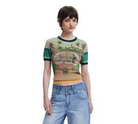 Desigual Africa Landscape Knit Tshirt 25SWTKA5 Green