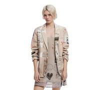 Desigual Newspaper Collage Jacket Designed by M. Christian Lacroix 25SWEW43 Brown