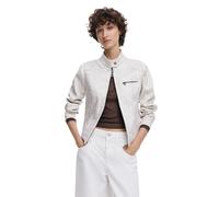 Desigual Atlanta Mandarin Collar Biker Jacket 25SWEW46 White