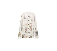 Desigual Bassel Off-White Stamp Design Cardigan 25SWJF35