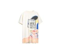Desigual Berlin Don't Believe Everything You Think Tshirt Dress 25SWVK20 Brown