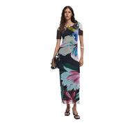 Desigual Bernadette Multicoloured Floral Mesh Midi Dress 25WWVK19