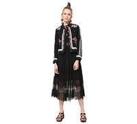 Desigual Black Floral Stripe Embroidery Arento Jacket 36-46 UK 8-18 RRP£129